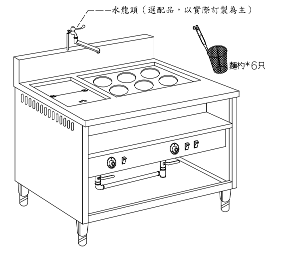 SYCBW-CNE-610    電力式6孔1湯煮麵機