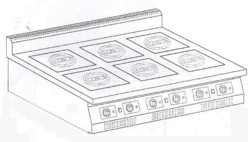 SYCBW-IND-TPC-6-3     6口前後電磁爐平面5+2.5KW-平鍋