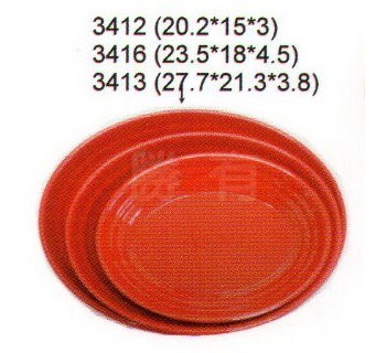 SYSYL-R-3416時尚紅美耐皿-螺紋深腰盤 