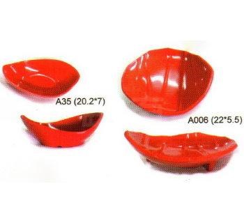 SYSYL-R-A006時尚紅美耐皿-三腳陶皿