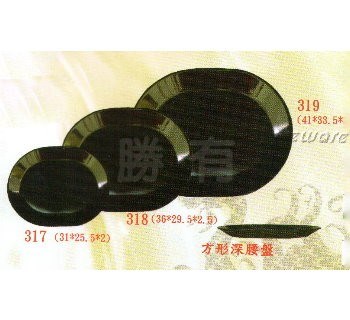 SYSYL-B-319黑炫風美耐皿-方形深腰盤