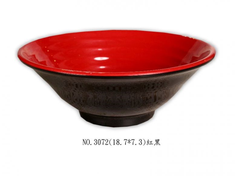 SYSYL-RB-3072紅黑系列美耐皿-拉麵碗 
