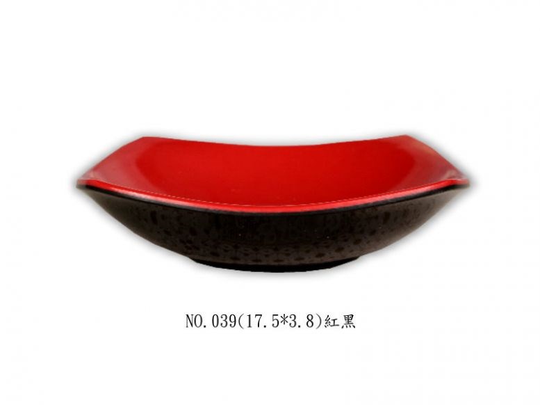 SYSYL-RB-039紅黑系列美耐皿-螺紋方盤 
