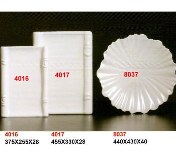 SYHSC-M-8037乳白色系列美耐皿-17.2"荷葉盤