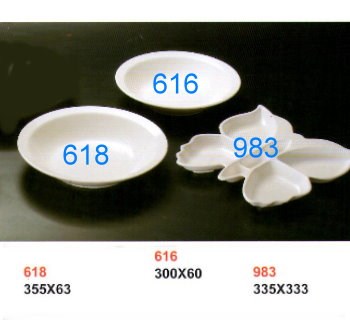 SYHSC-M-983乳白色系列美耐皿-13"蝴蝶盤(厚)