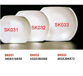 SYHSC-M-SK033乳白色系列美耐皿-19"魚紋長深盤