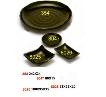 SYHSC-B-354黑色系列美耐皿-9.5"和風盤
