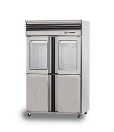 SYDR-FJ40A1E-P-1 4尺不鏽鋼四門冷凍冷藏庫(上玻璃)