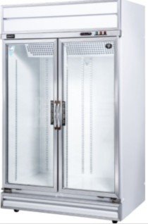 SYJJA-ZRT-HF402二門玻璃豪華型冷凍展示櫃4尺2銀框白色