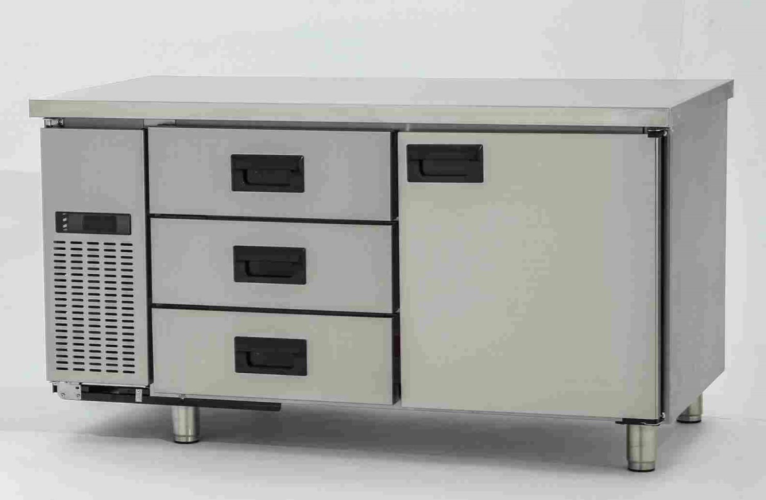SYDR-FWTBL12A1E-1                      4尺工作台冰箱(抽屜型)-半凍藏-風冷-左3抽右門