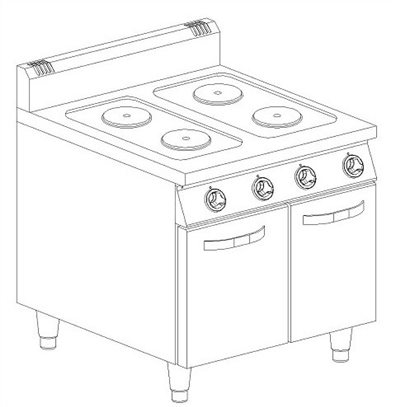 SYCBW-BEC-675   六口電熱板爐+下櫥櫃75深