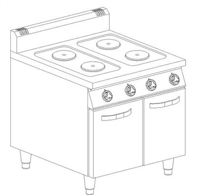 SYCBW-BEC-690   六口電熱板爐+下櫥櫃90深