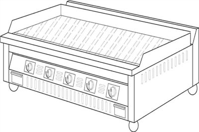 SYCBW-CN-150MS  桌上型瓦斯煎板爐-電點(煎台)150*60*30CM