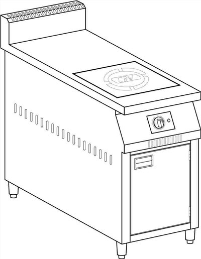 SYCBW-IND-TPC-1C-5   單口電磁炒爐下櫥櫃-5KW-炒鍋