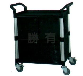 SYHS-RB-828D   黑色三層圍邊附門工作車（推車）