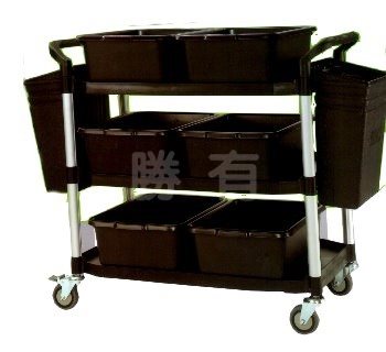 SYHS-RB-808LB	黑色大型三層全配推車