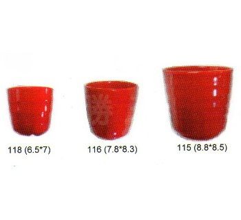 SYSYL-R-118	時尚紅奈米美耐皿-螺紋直杯
