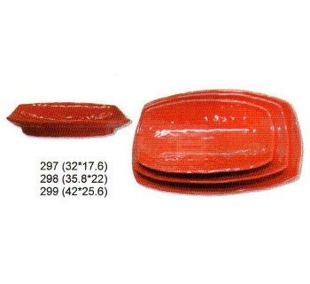 SYSYL-R-298時尚紅美耐皿-仿陶長方盤