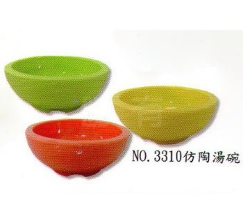 SYSYL-S-3310七彩美耐皿-仿陶湯碗