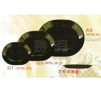 SYSYL-B-318黑炫風美耐皿-方形深腰盤