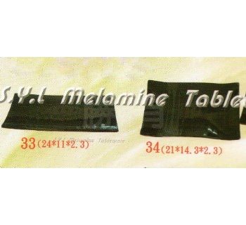 SYSYL-B-34黑炫風美耐皿-長角燒物盤 