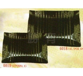 SYSYL-B-6018黑炫風美耐皿-高腳燒物盤