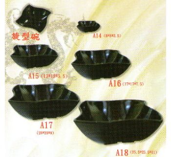SYSYL-B-A17黑炫風美耐皿-旋形碗
