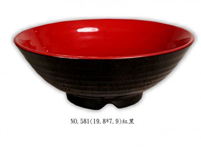 SYSYL-RB-581紅黑系列美耐皿-螺紋碗