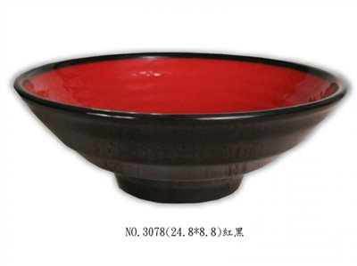 SYSYL-RB-3078紅黑系列美耐皿-拉麵碗