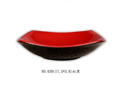 SYSYL-RB-039紅黑系列美耐皿-螺紋方盤 