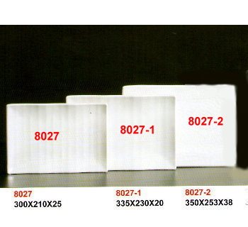 SYHSC-M-8027乳白色系列美耐皿-12"四角長方波盤