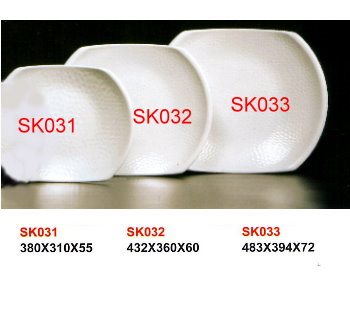 SYHSC-M-SK033乳白色系列美耐皿-19"魚紋長深盤