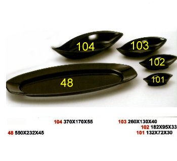 SYHSC-B-104黑色系列美耐皿-14.5"龍角池