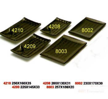 SYHSC-B-8003黑色系列美耐皿-10"長方燒物盤