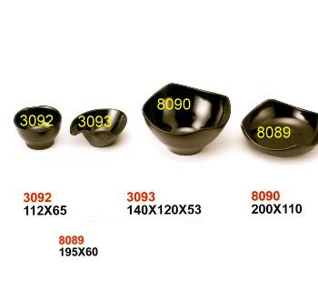 SYHSC-B-8090黑色系列美耐皿-7.8"四方中缽