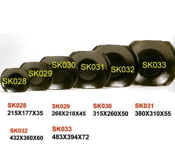 SYHSC-B-SK029黑色系列美耐皿-10.5"魚紋長深盤