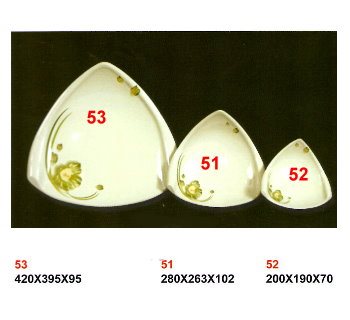 SYHSC-F-53福蓉花系列美耐皿-16.5"三角和風盤(大)