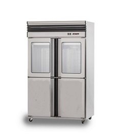 SYDR-FJ40A1E-P-1 4尺不鏽鋼四門冷凍冷藏庫(上玻璃)